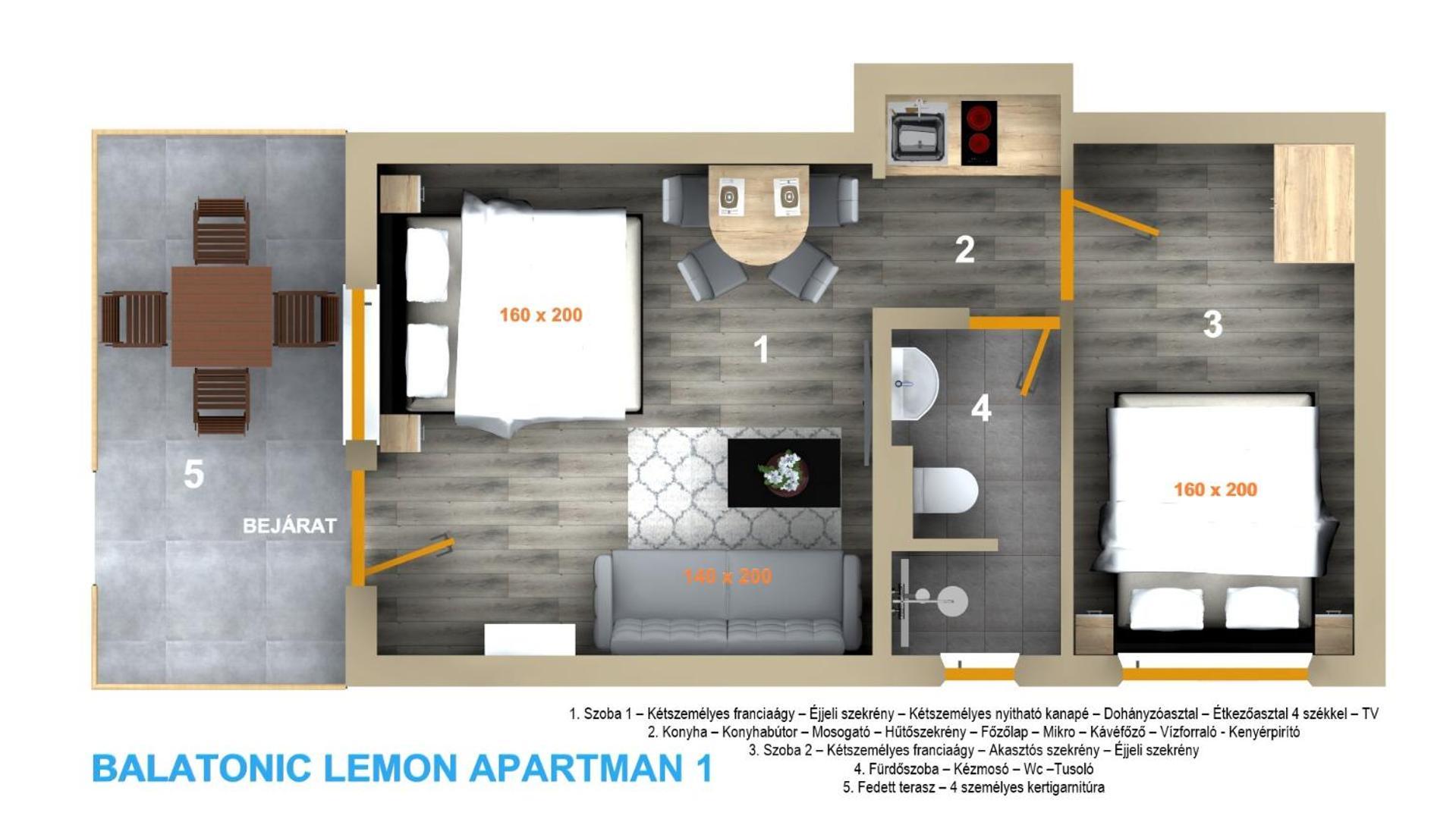 Balatonic Lemon Apartmanhaz Σίοφοκ Δωμάτιο φωτογραφία